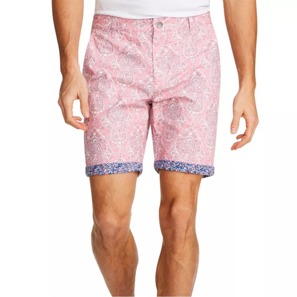 Tallia Sport Shorts | Modern Fit Stretch | Coral/Pink Pattern | Men’s 38 - Picture 2 of 8